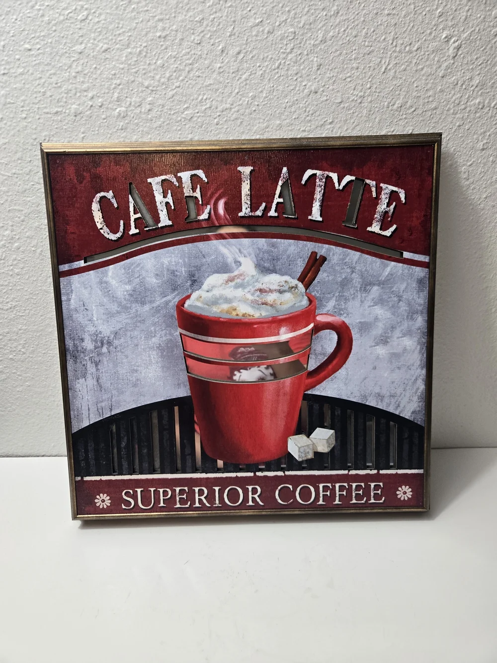 Cafe Latte Superior Coffee Wall Art - Red